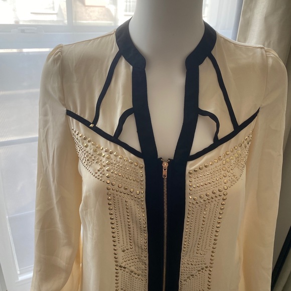 VENUS X-Small Zip Up Sheer Blouse. - Picture 3 of 11